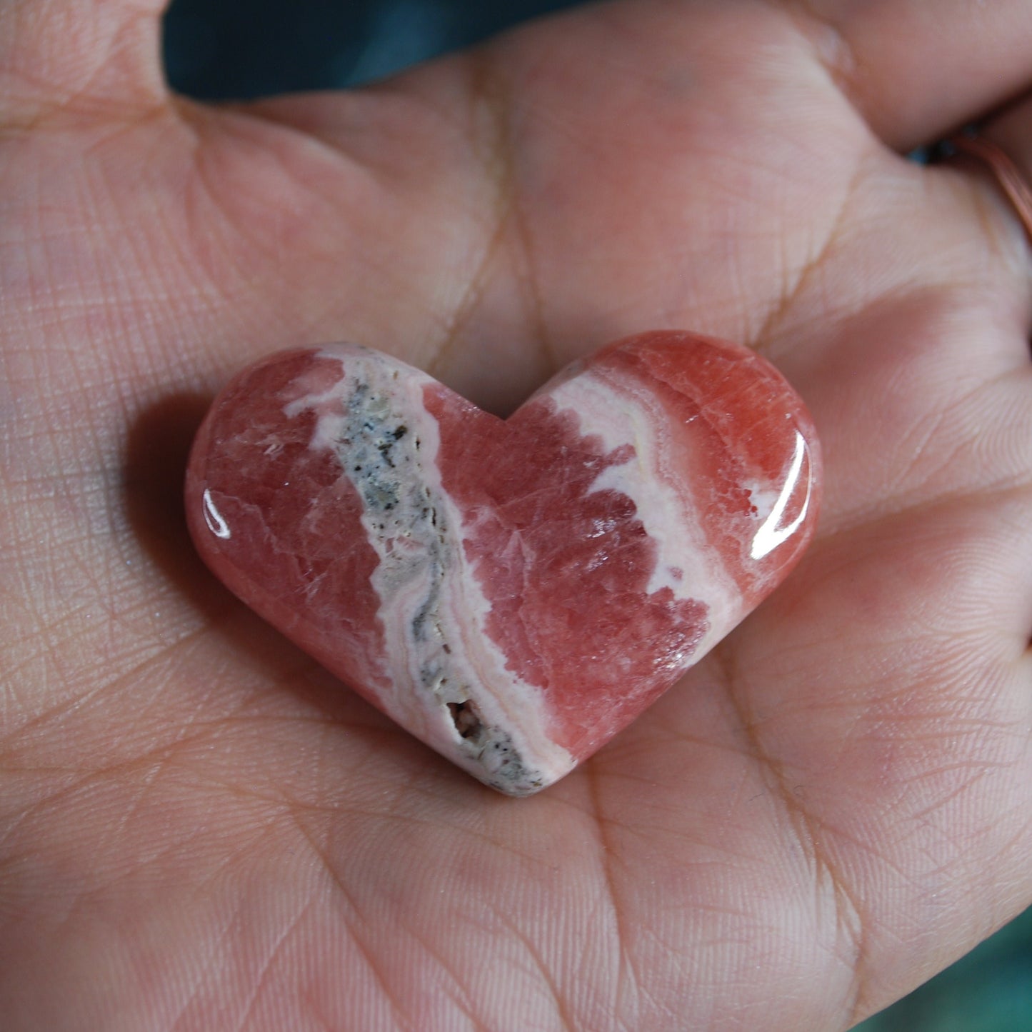 Rhodochrosite Heart - A