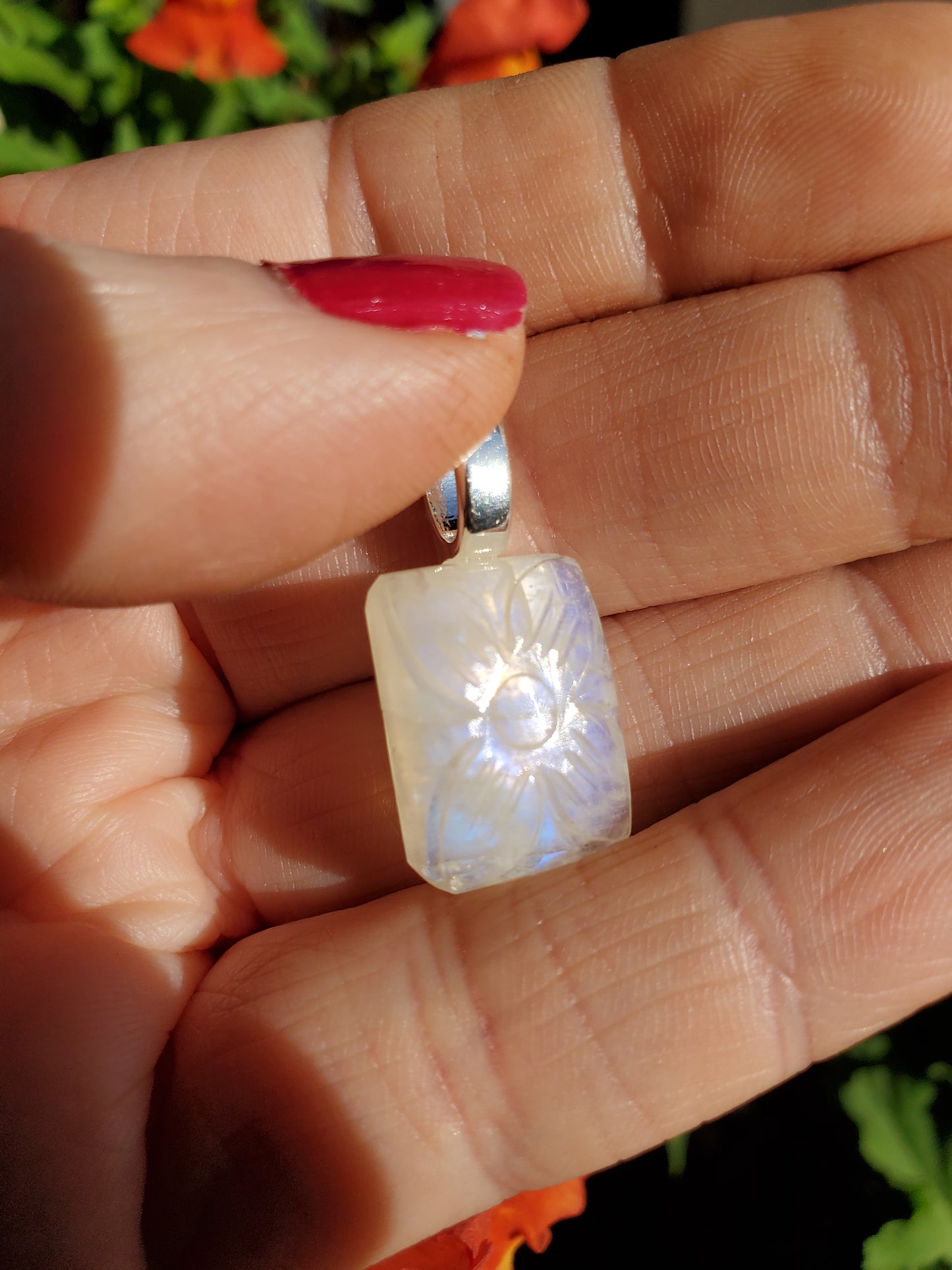 Rainbow Moonstone pendant