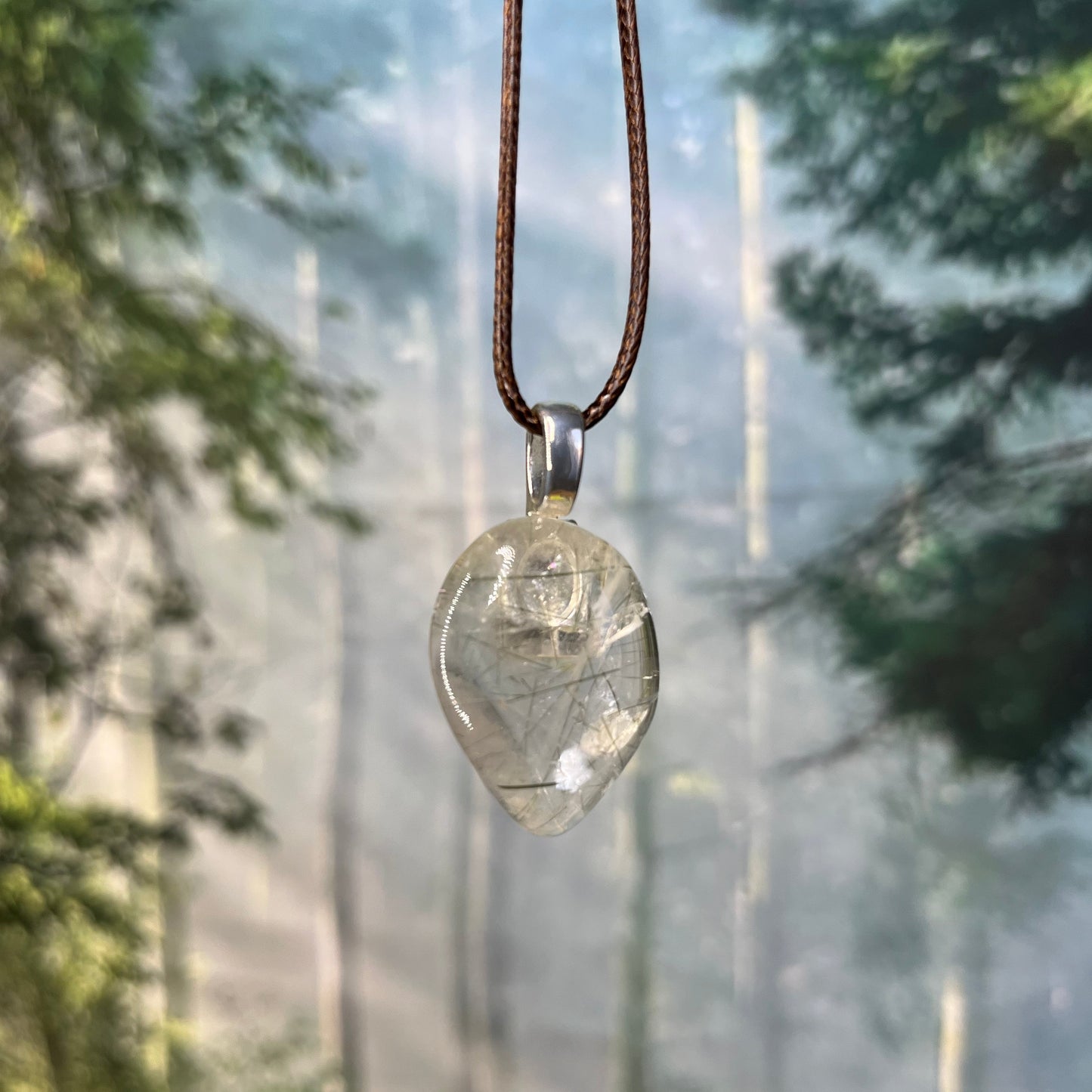 Tourmalined Quartz Pendant