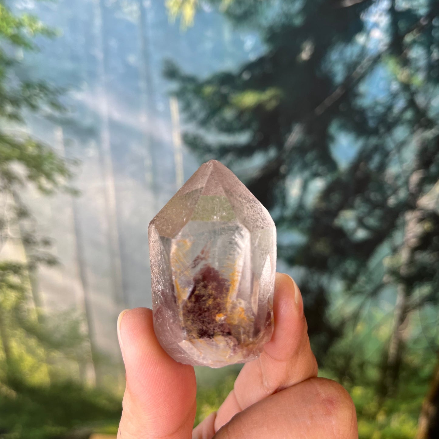 Hematite Phantom Quartz Point - I